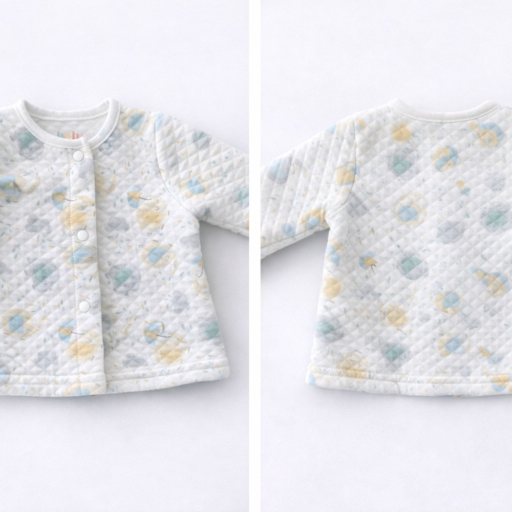 Baby Gear Quilted Snap Jacket 6–9M Neutral Print Lightweight Coat